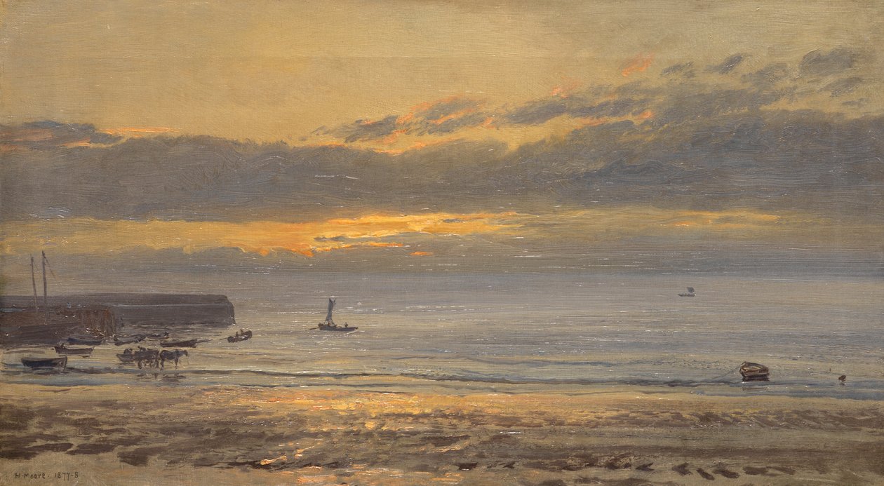 Avant le lever du soleil, Scarborough - Basse mer, 1878 - Henry Moore