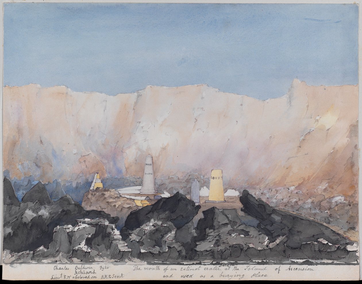 Volume de 143 aquarelles par Henry Need, Cimetière de Bonetta, La bouche d