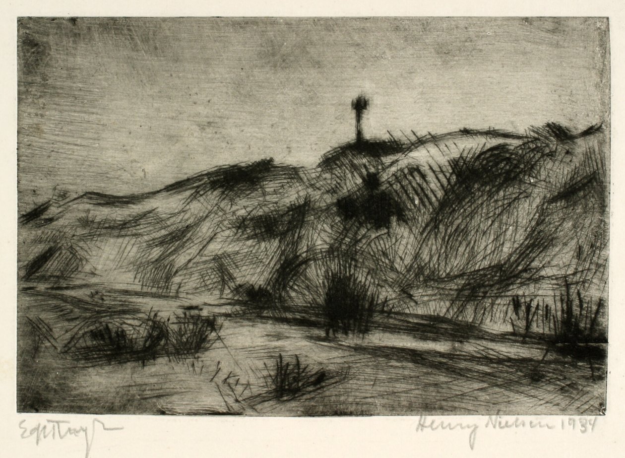Paysage de dunes avec repère maritime - Henry Nielsen