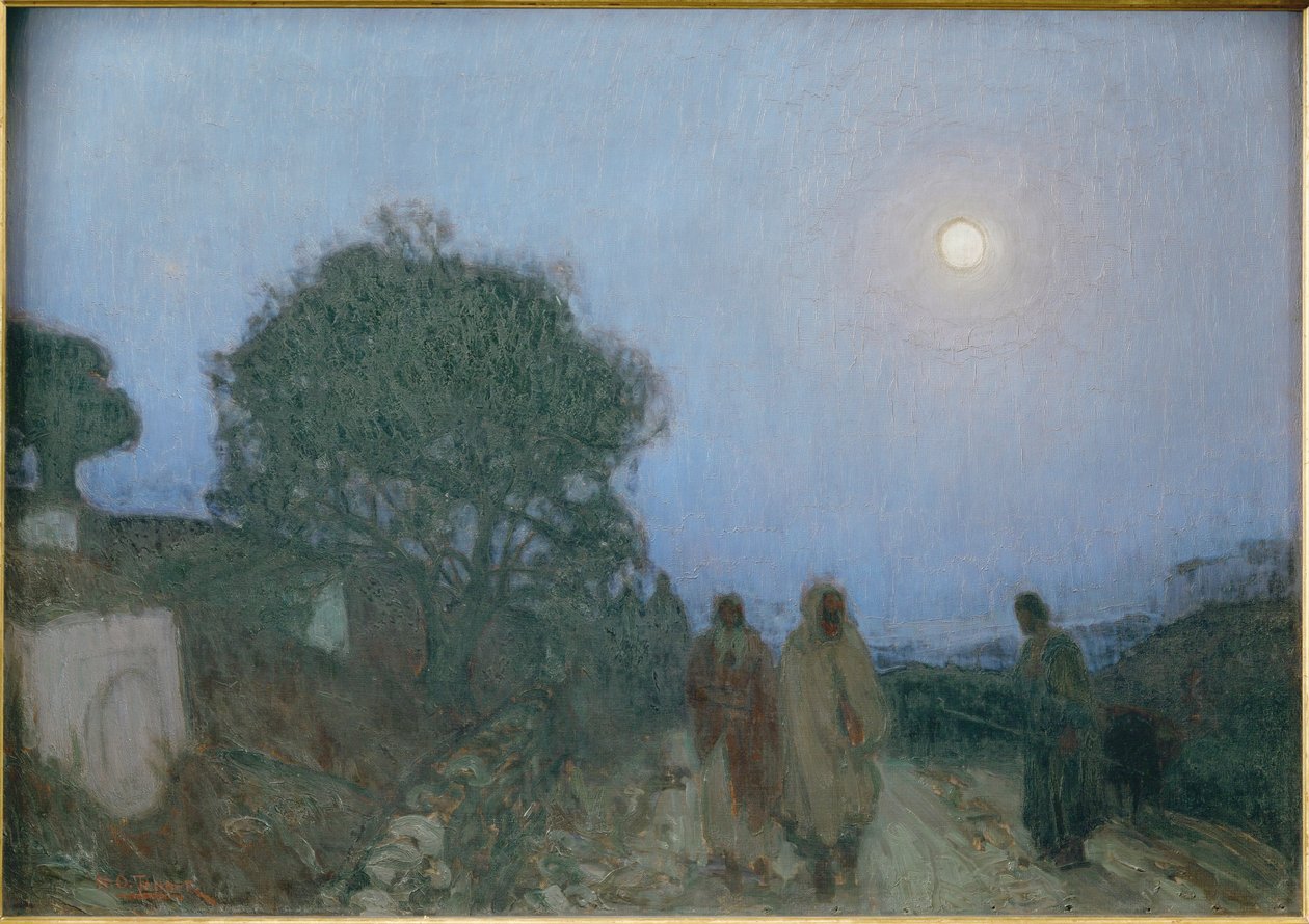 Le Christ et ses disciples sur la route de Bethanie (painting on canvas) - Henry Ossawa Tanner
