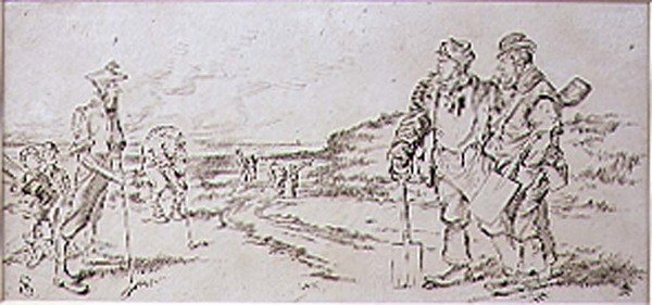 Les ouvriers de la route dérangés par les golfeurs, illustration du magazine 
