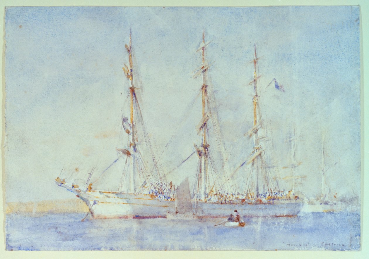 Navire français Marecual de Cashes à Falmouth, juillet 1914, début du 20e siècle - Henry Scott Tuke