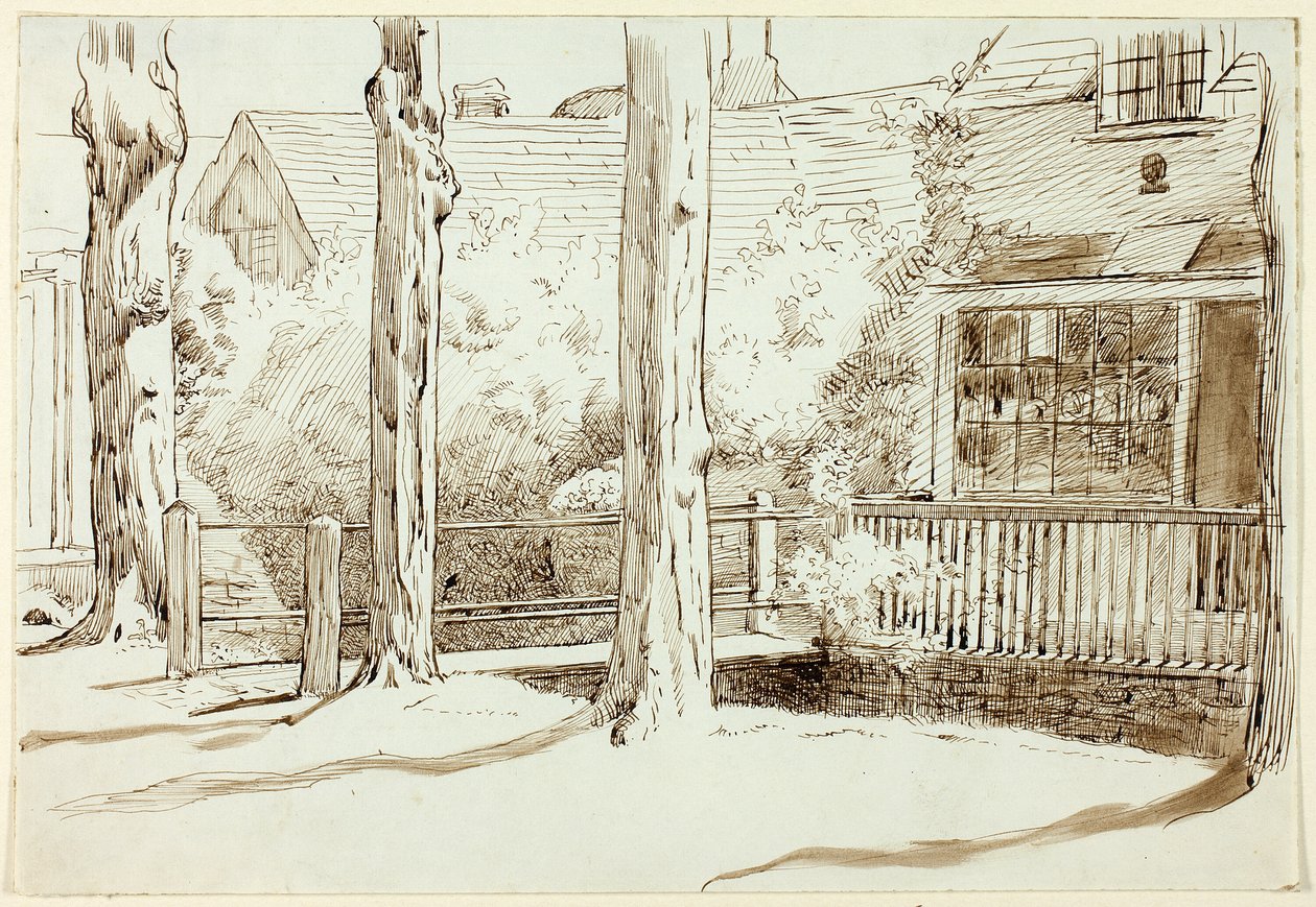 Maison et vieux arbres - Henry Stacy Marks