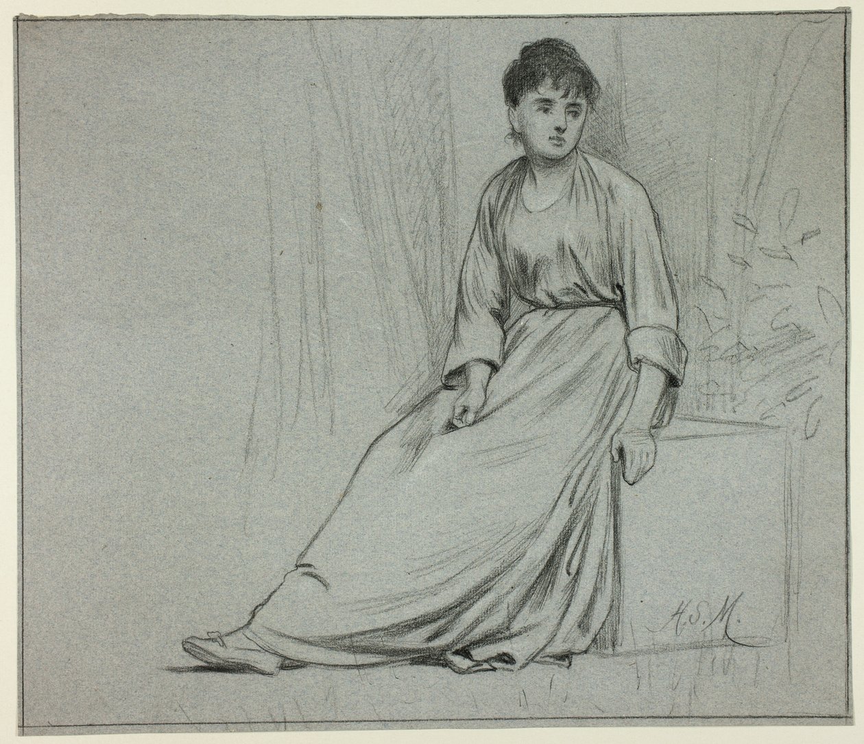 Femme assise tournée vers la droite - Henry Stacy Marks