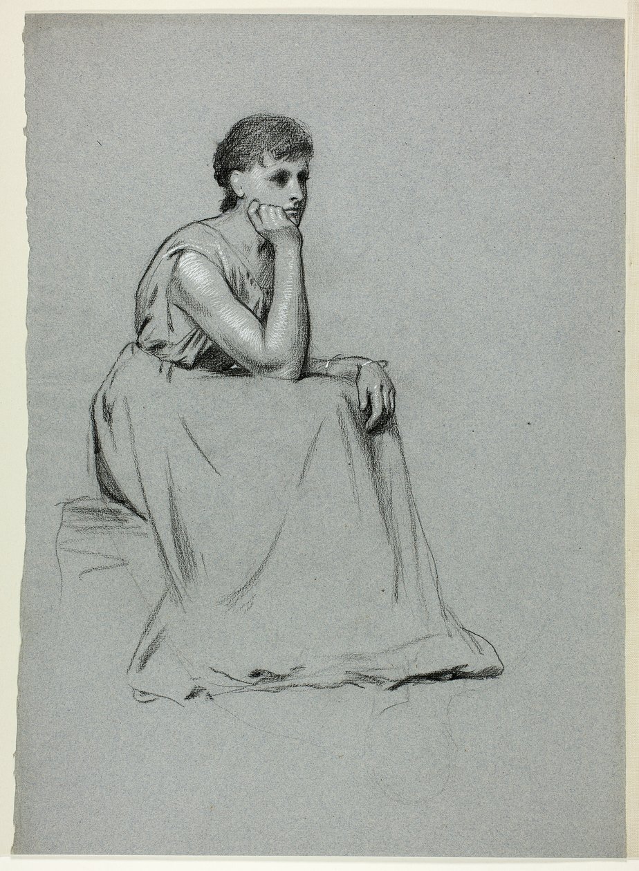 Femme assise se reposant sur son coude - Henry Stacy Marks