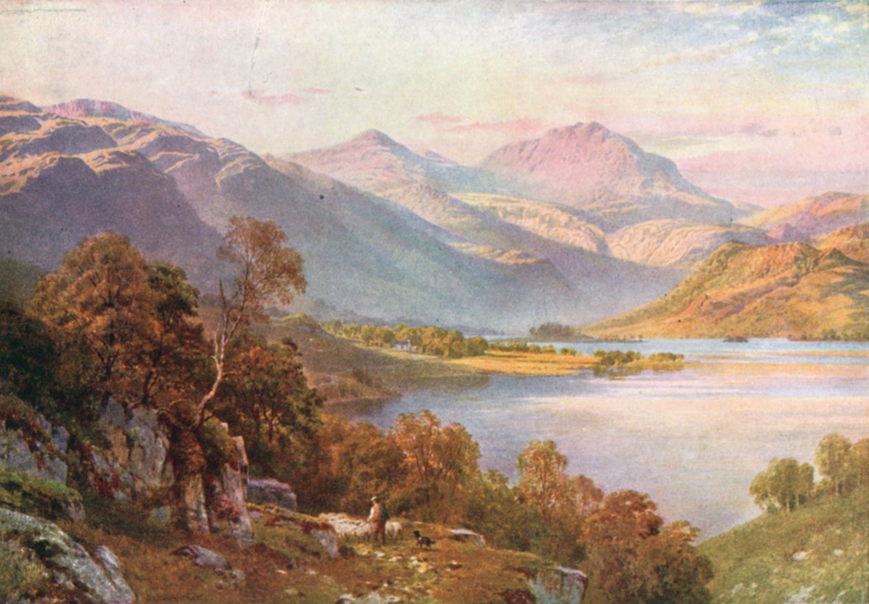 Tête du Loch Lomand, regardant vers Glen Falloch, Perthshire (lithographie couleur) - Henry Sutton Palmer