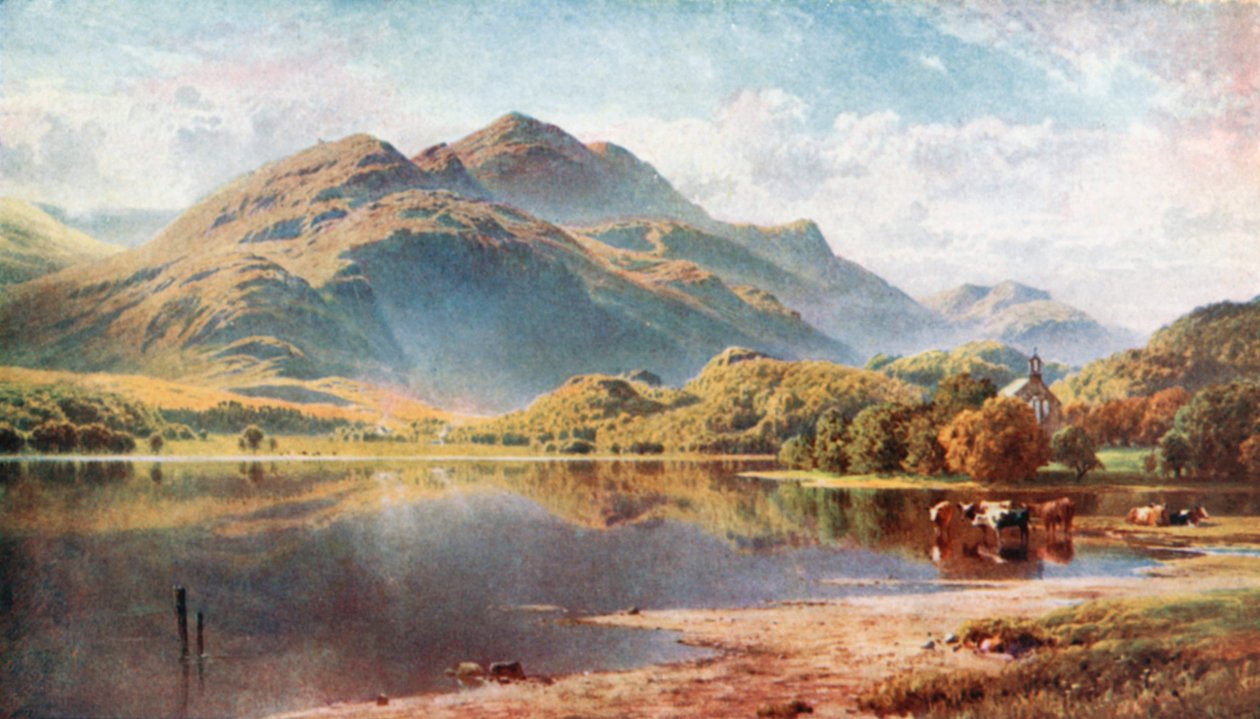 Loch Achray, les Trossachs, Perthshire (lithographie couleur) - Henry Sutton Palmer