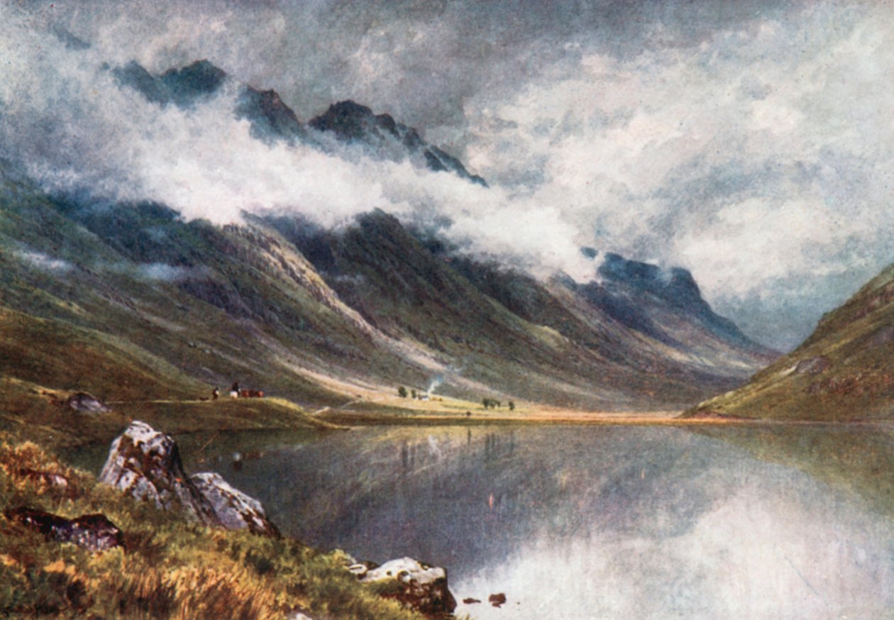 Loch Triochatan, entrée de Glencoe, Argyllshire (lithographie couleur) - Henry Sutton Palmer