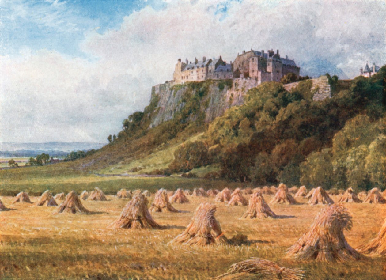 Château de Stirling depuis le nœud du roi (lithographie couleur) - Henry Sutton Palmer