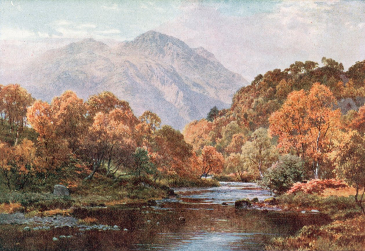 Soleil voilé, les Trossachs, Perthshire (lithographie couleur) - Henry Sutton Palmer