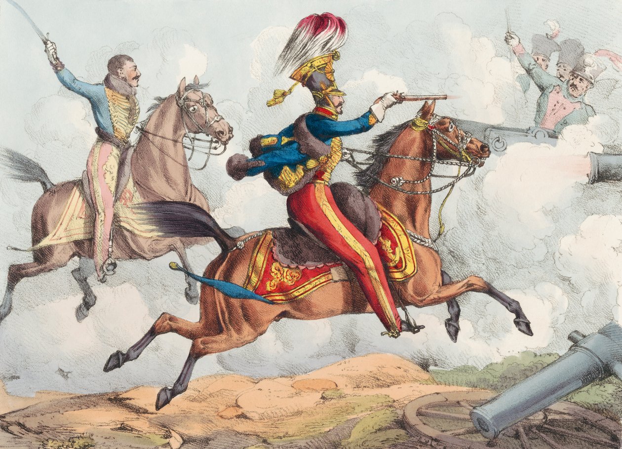 Charge de cavalerie dans une bataille du 19e siècle - Henry Thomas (after) Alken