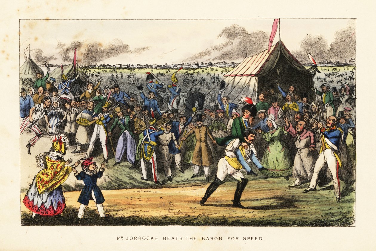 Gentlemen anglais pariant sur une course à pied inhabituelle lors d