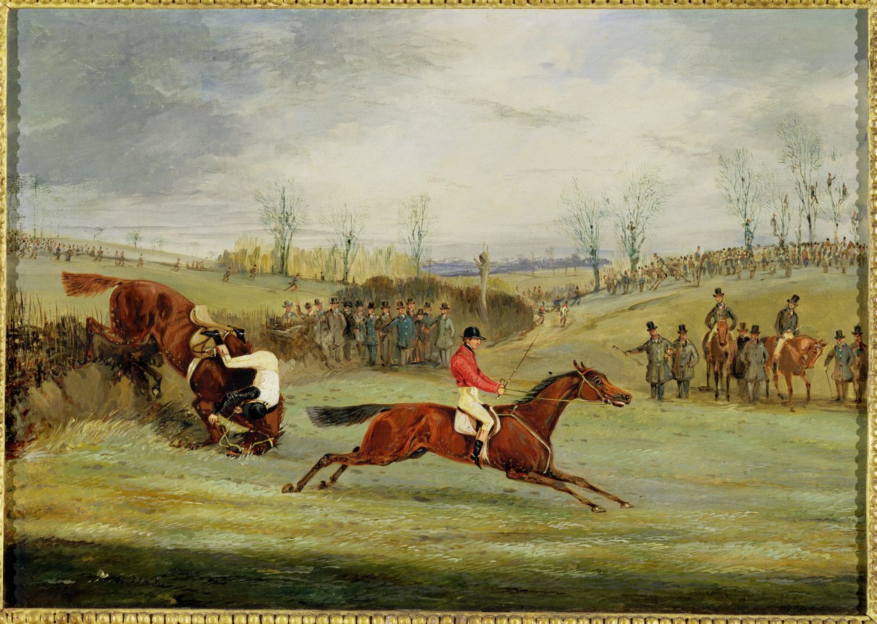 Une course de steeple, une autre haie - Henry Thomas Alken