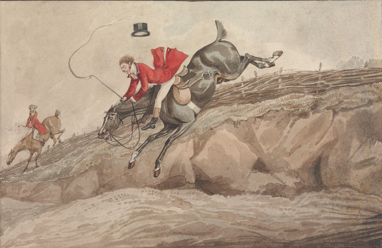 « Faire la chose : et la chose faite : » exécuter le saut vers le bas - Henry Thomas Alken