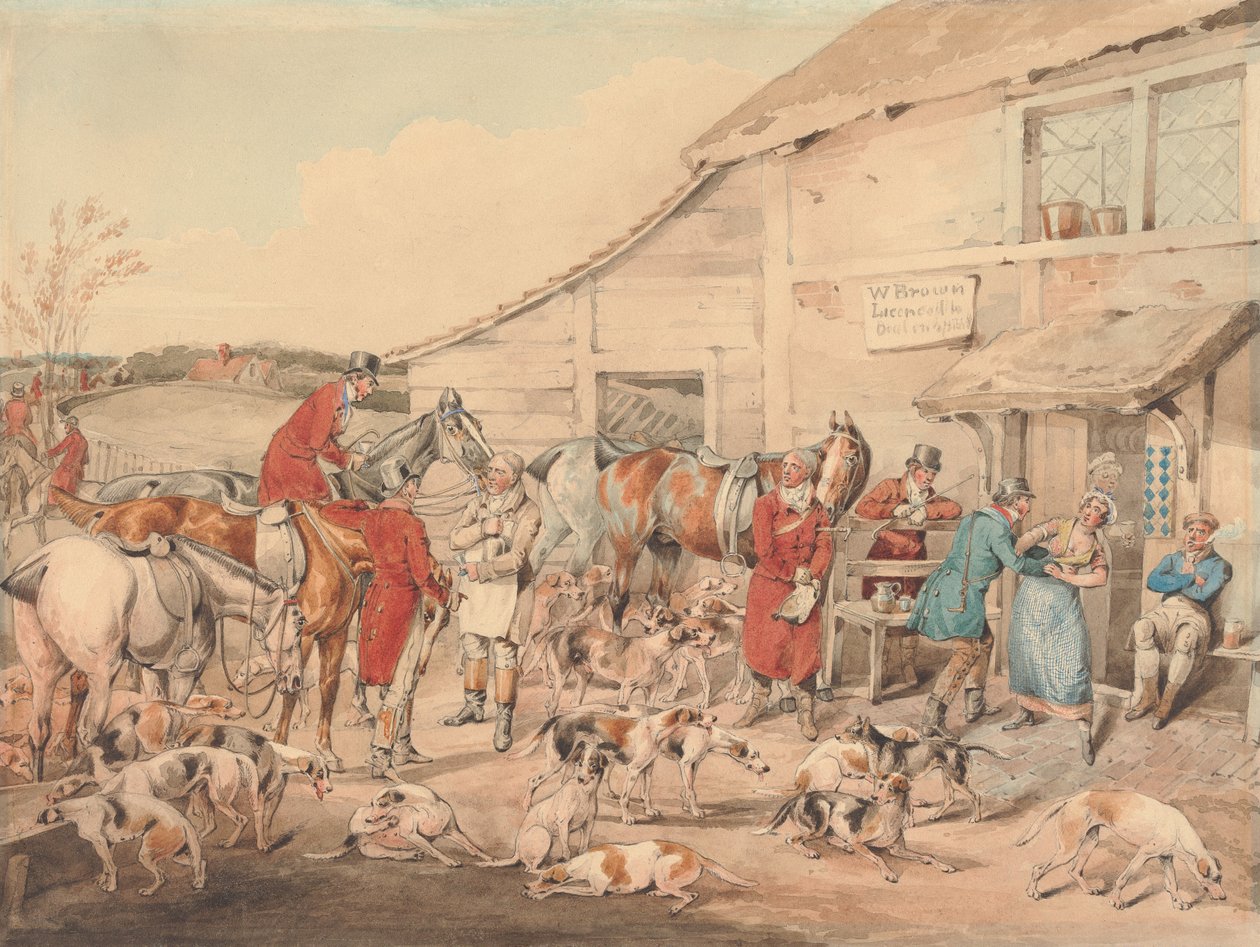 Chasse au renard : le rafraîchissement - Henry Thomas Alken