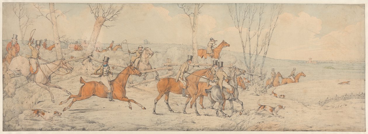 Chasse au renard : le départ - Henry Thomas Alken