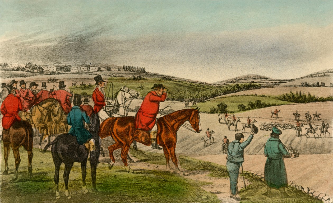 M. Jorrocks télégraphie le renard, 1838 - Henry Thomas Alken