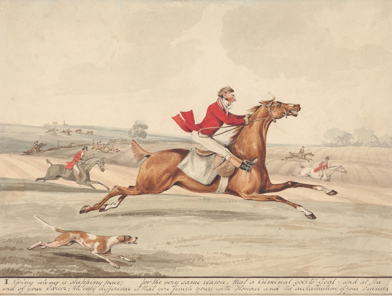 « Des chevaux de haut niveau et des cavaliers inexpérimentés » : « À un rythme effréné… » - Henry Thomas Alken