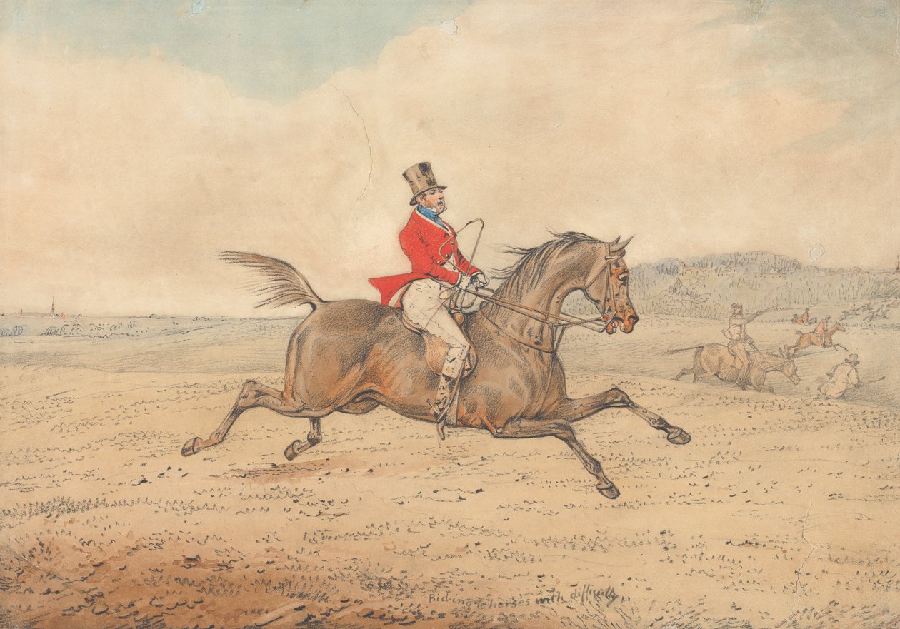 « Monter à cheval avec difficulté » - Henry Thomas Alken