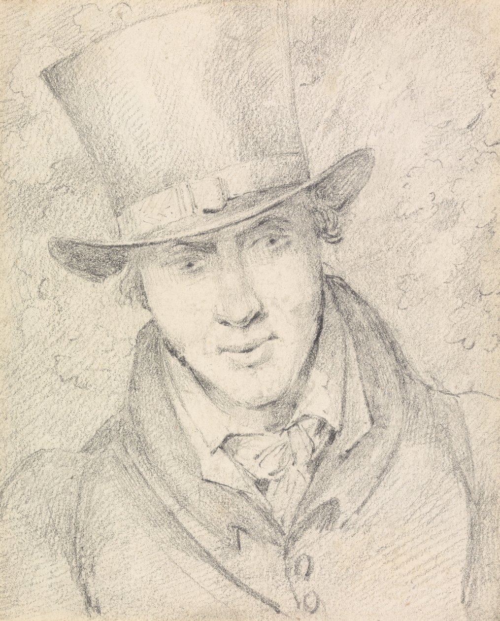 Autoportrait, de face regardant vers le bas à droite, portant un haut-de-forme - Henry Thomas Alken