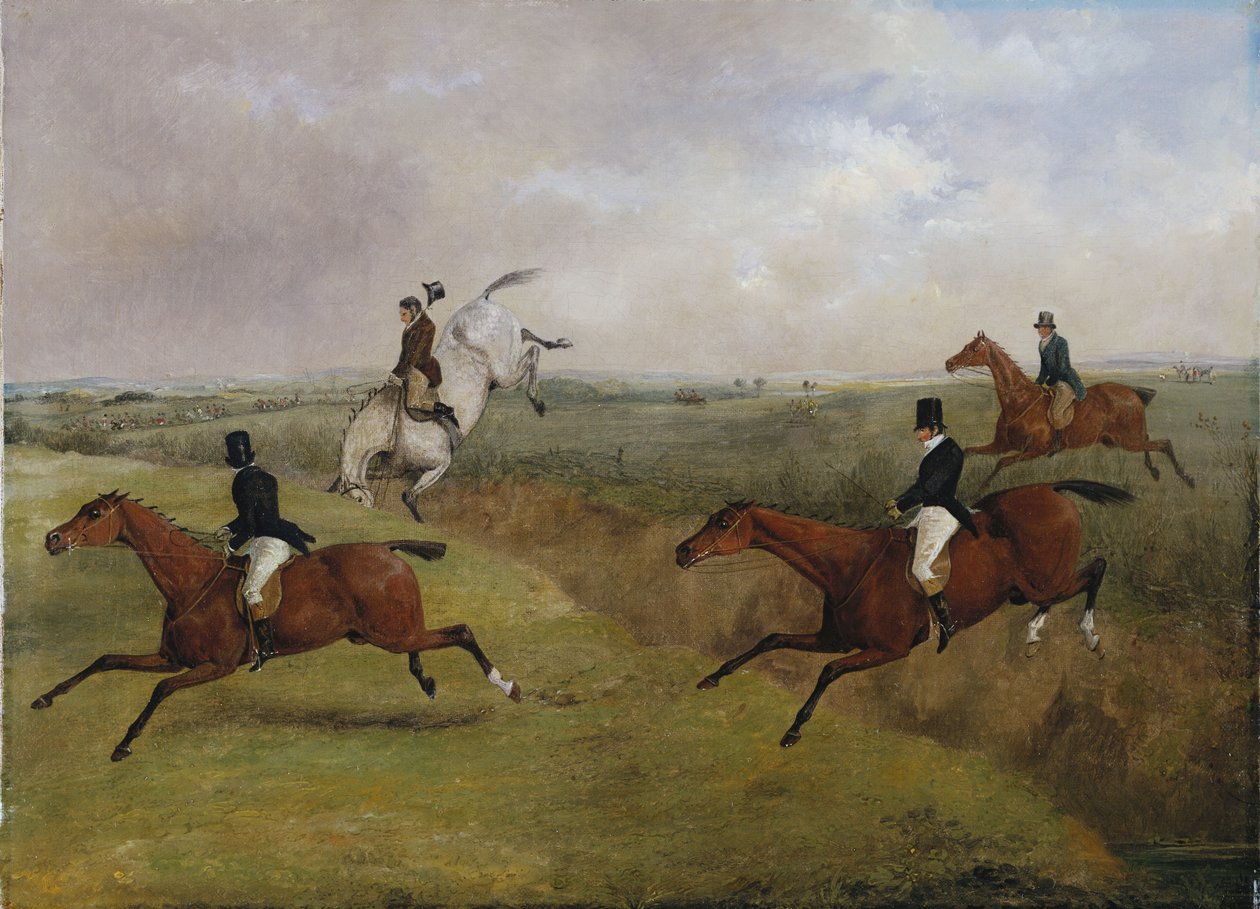 Le Grand Steeplechase du Leicestershire, 12 mars 1829 : La Dernière Chute de Dick Christian - Communément appelée "Un En-tête" - Henry Thomas Alken