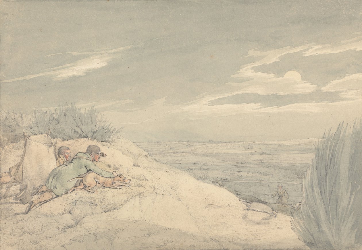 « Les sports nationaux de Grande-Bretagne » 1821 : Capture de blaireau - Henry Thomas Alken