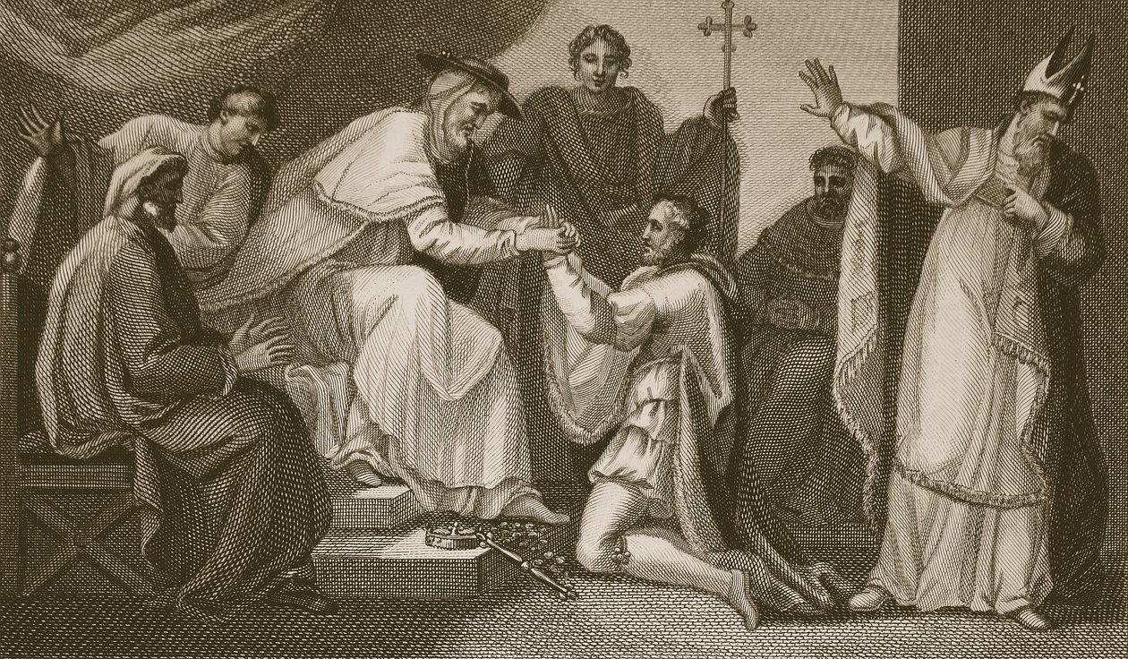 Soumission de John, gravé par Delatre, illustration de 