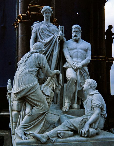 Manufactures, groupe sculptural du Mémorial Albert, achevé en 1876 - Henry Weekes