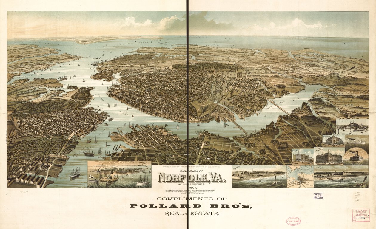 Panorama de Norfolk et ses environs 1892 - Henry Wellge