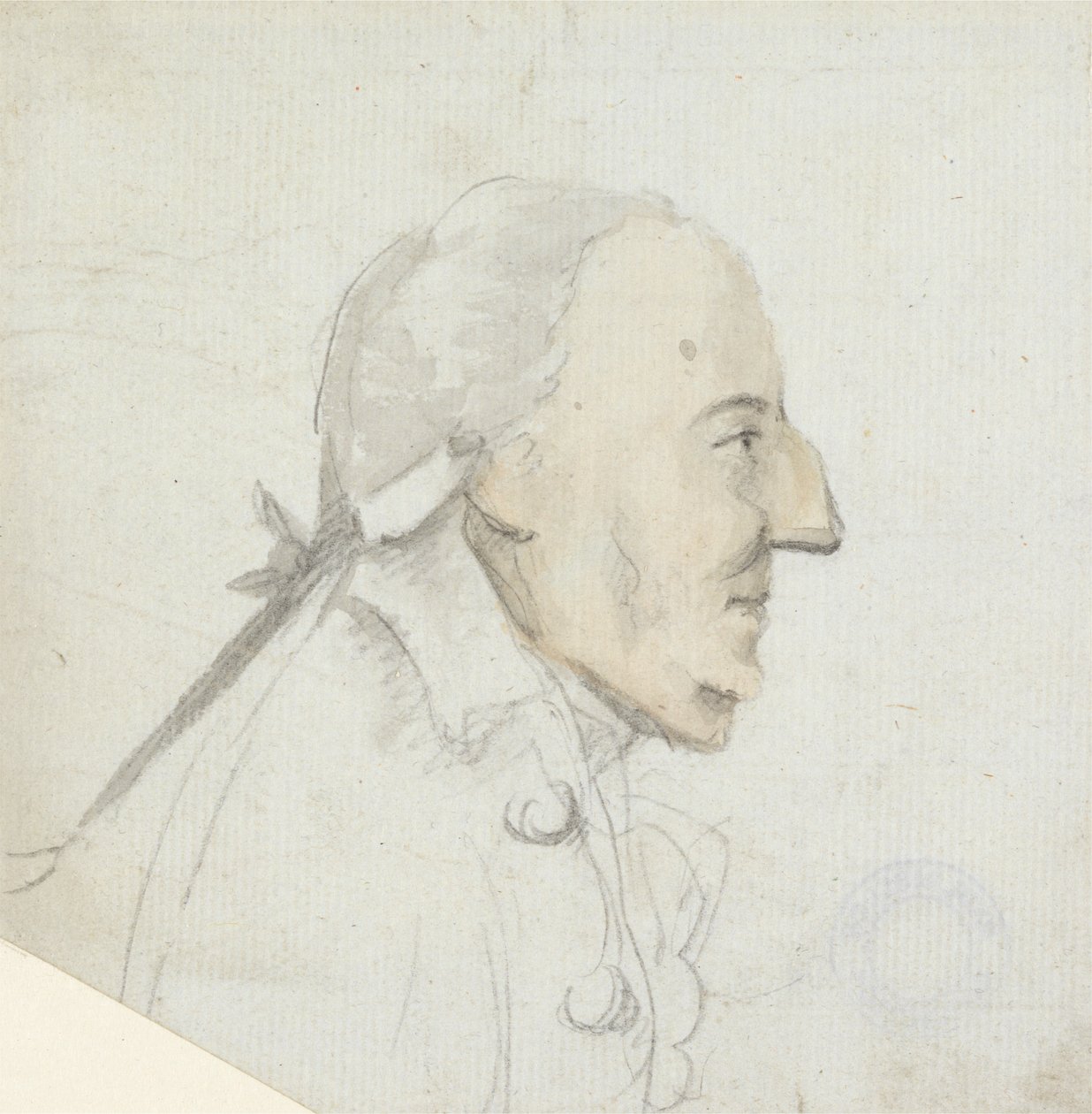 Un homme avec un grand nez : profil face à droite, tête et épaules - Henry William Bunbury