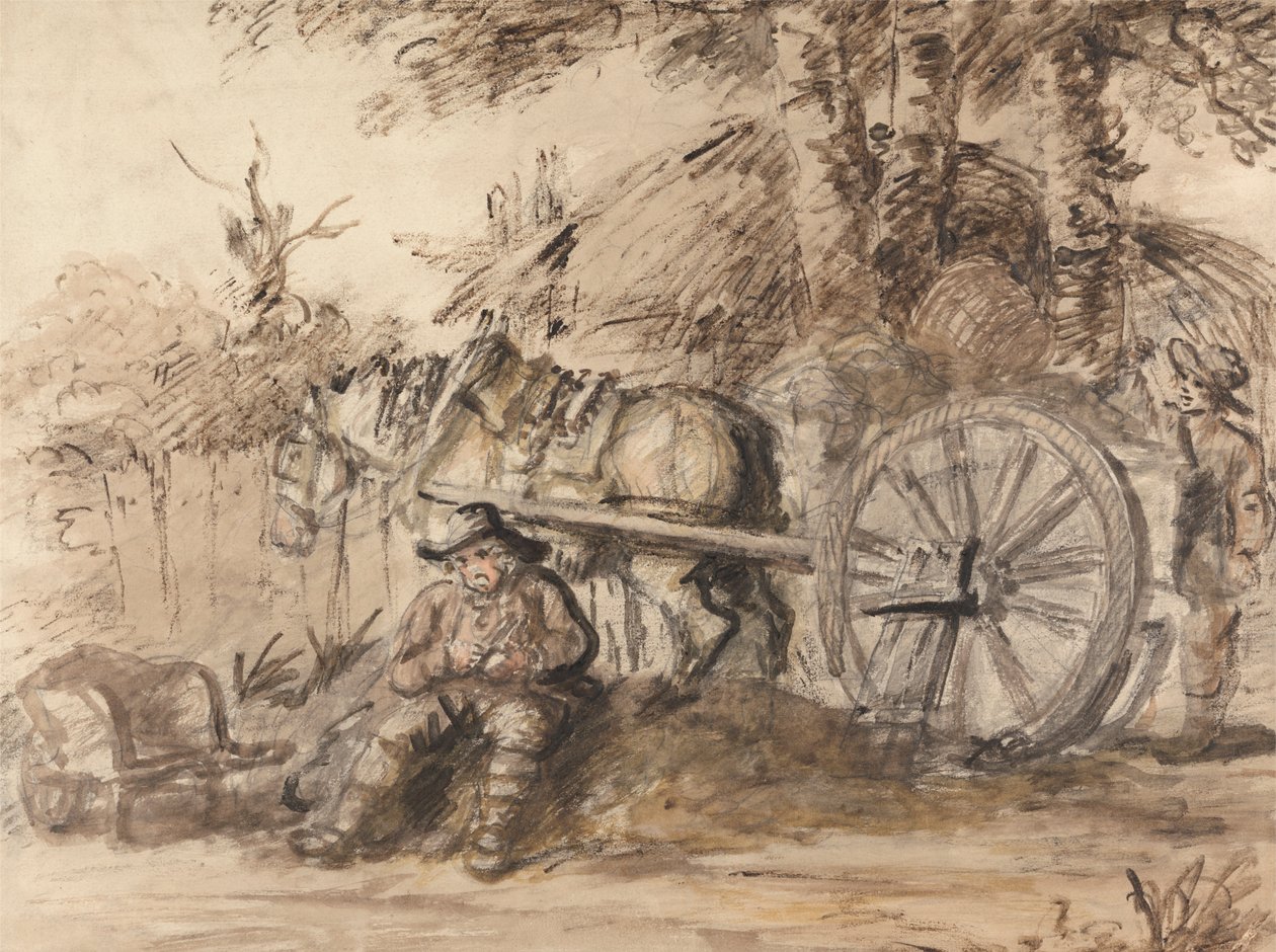 Carter remplissant sa pipe - Henry William Bunbury