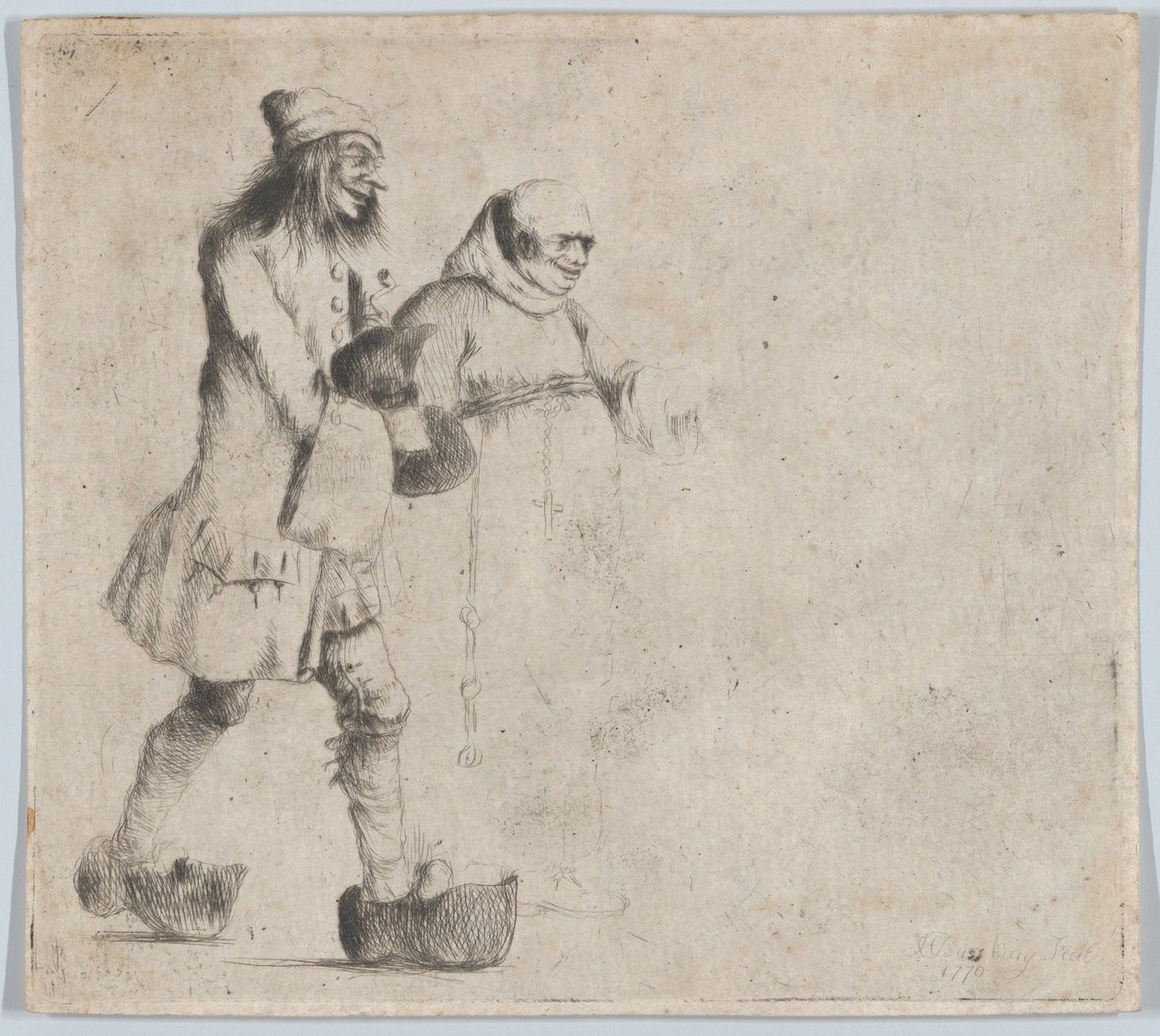 Paysanne heureuse et moine, 1770 - Henry William Bunbury
