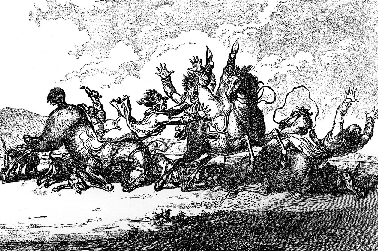 Chiens se lançant, 1800 - Henry William Bunbury