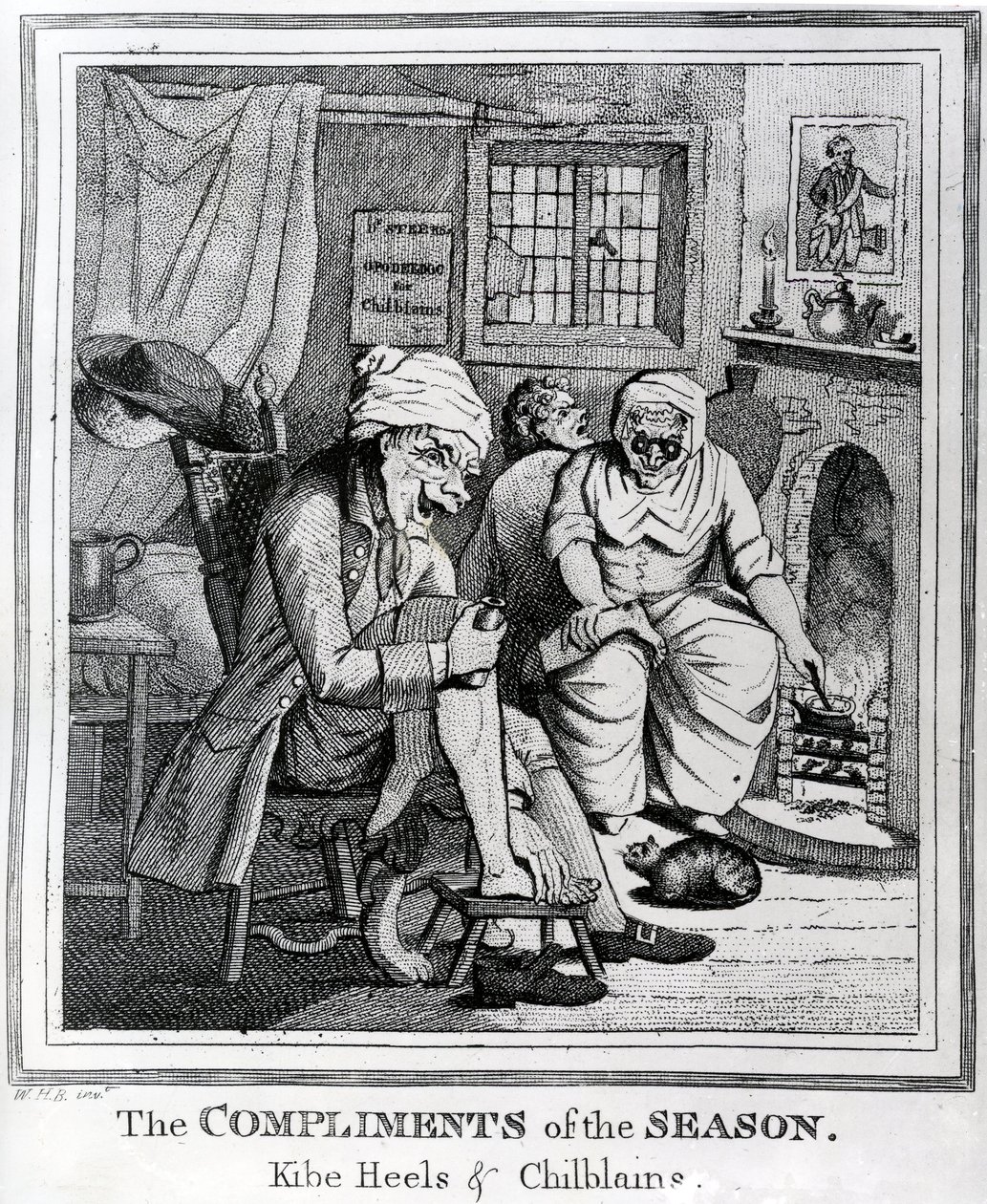 Les Compliments de la saison, Kibe Heels et Chillblains, c.1785 - Henry William Bunbury