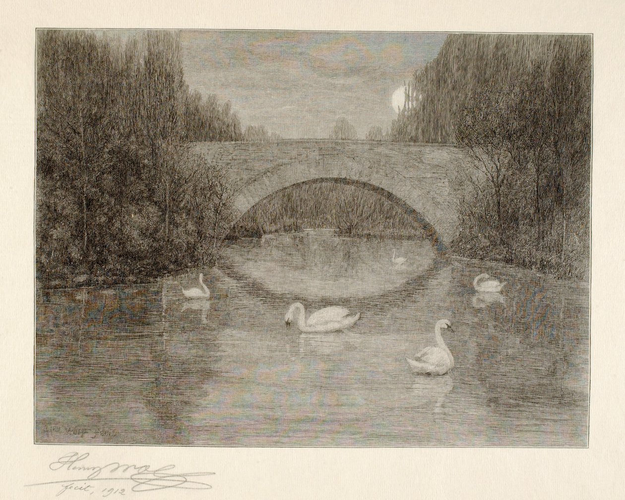 Soirée, Lac des Cygnes, Central Park, New York - Henry Wolf