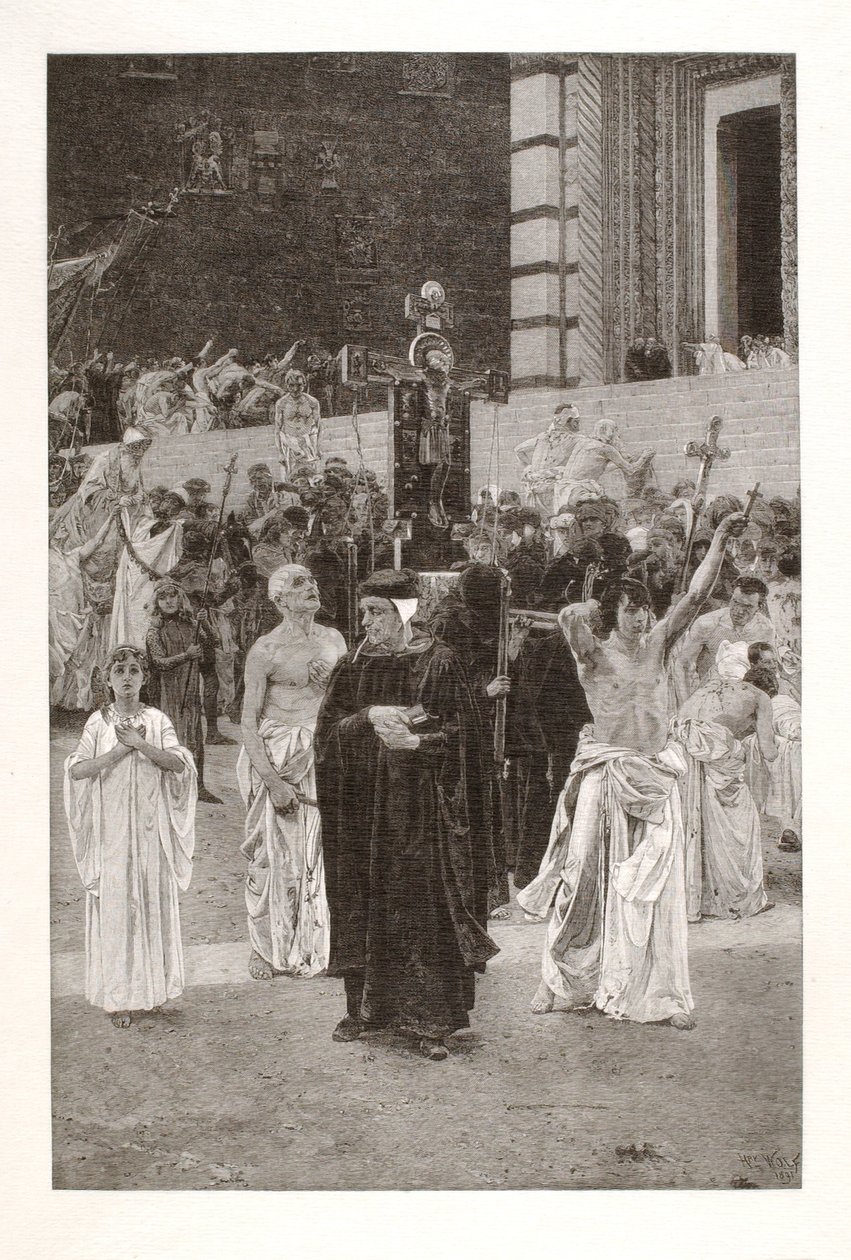 Les Flagellants (détail) | Henry Wolf | Estampe d'art