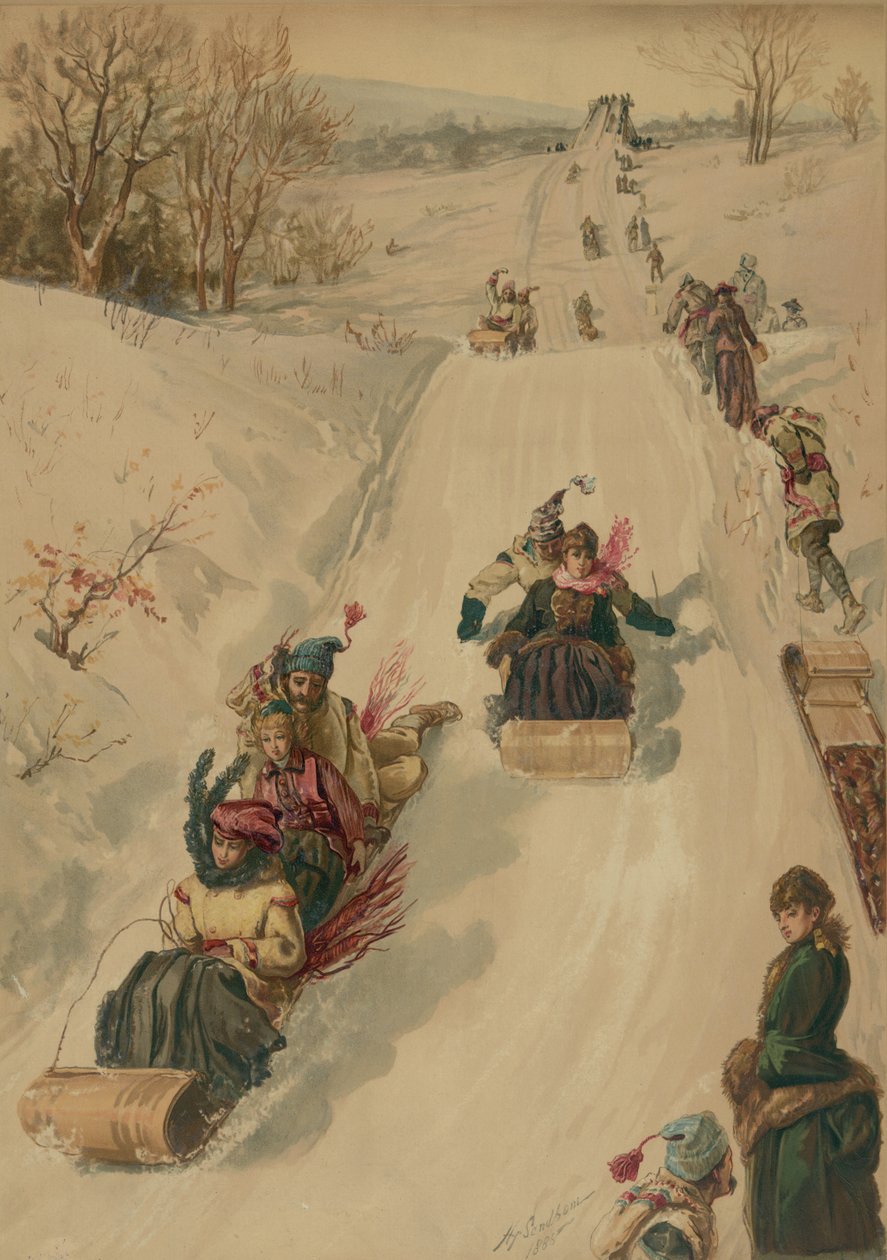 Luge, par L. Prang and Co., 1886 - Henry after Sandham
