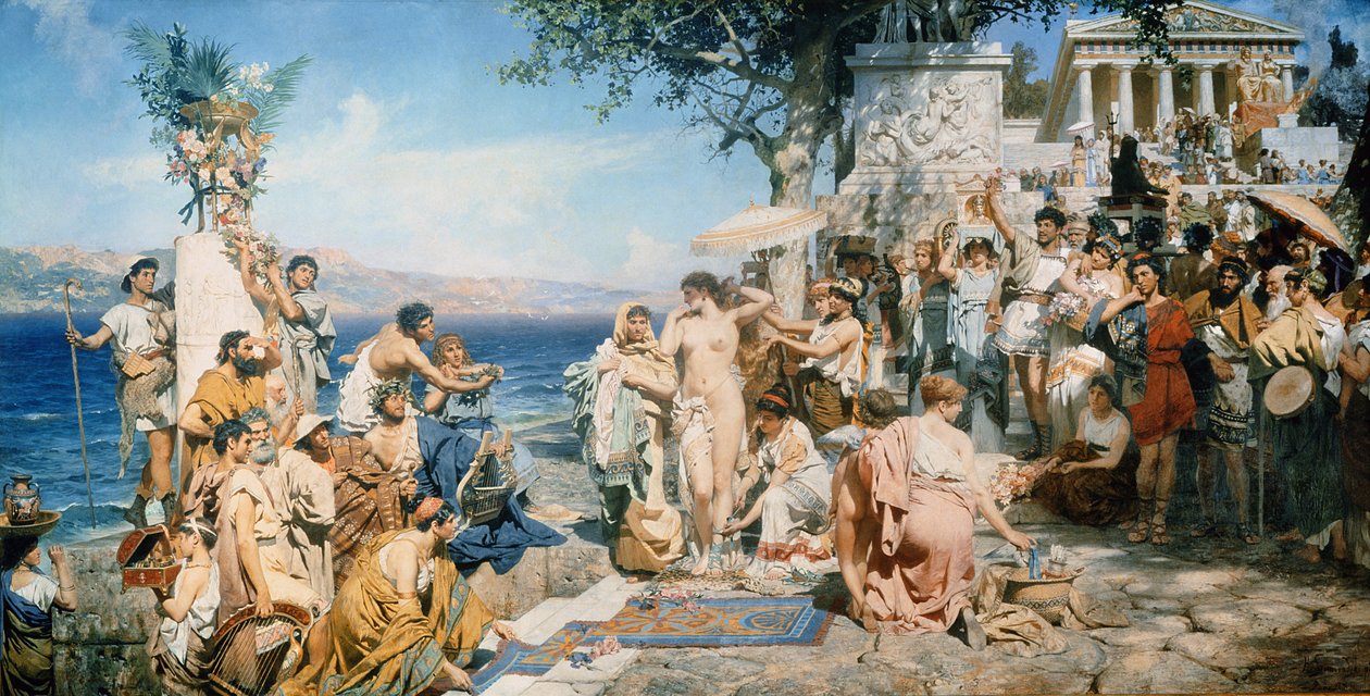 Phryné au Festival de Poséidon à Éleusis - Henryk Siemieradzki