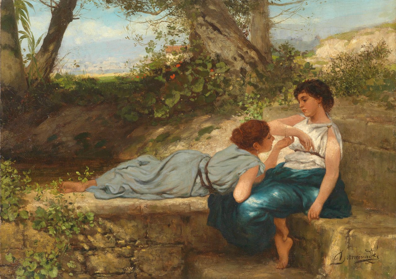 La conversation (Le nouveau bracelet) - Henryk Siemiradzki