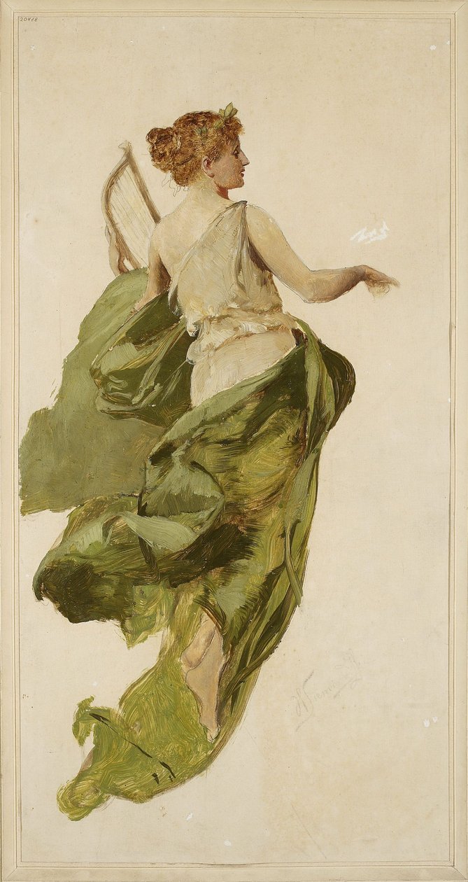 Allégorie de la musique, esquisse pour le projet du rideau de scène du théâtre Słowacki de Cracovie. - Henryk Siemiradzki