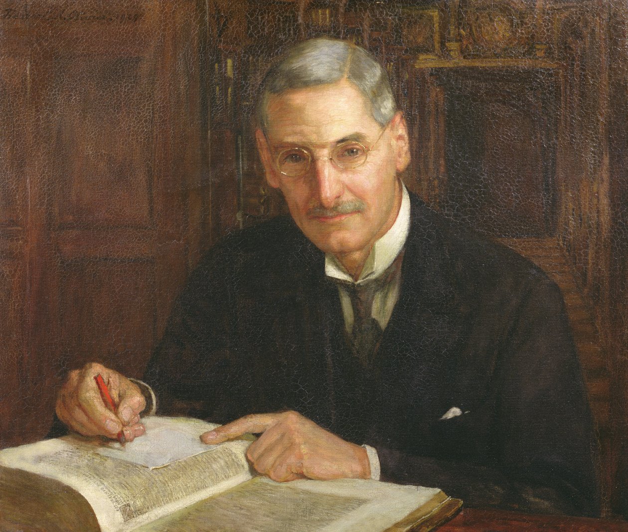 Portrait de Percy Stafford Allen (1869-1933) Président du Corpus Christi College, Oxford et érudit érasmien - Herbert Arnould Olivier
