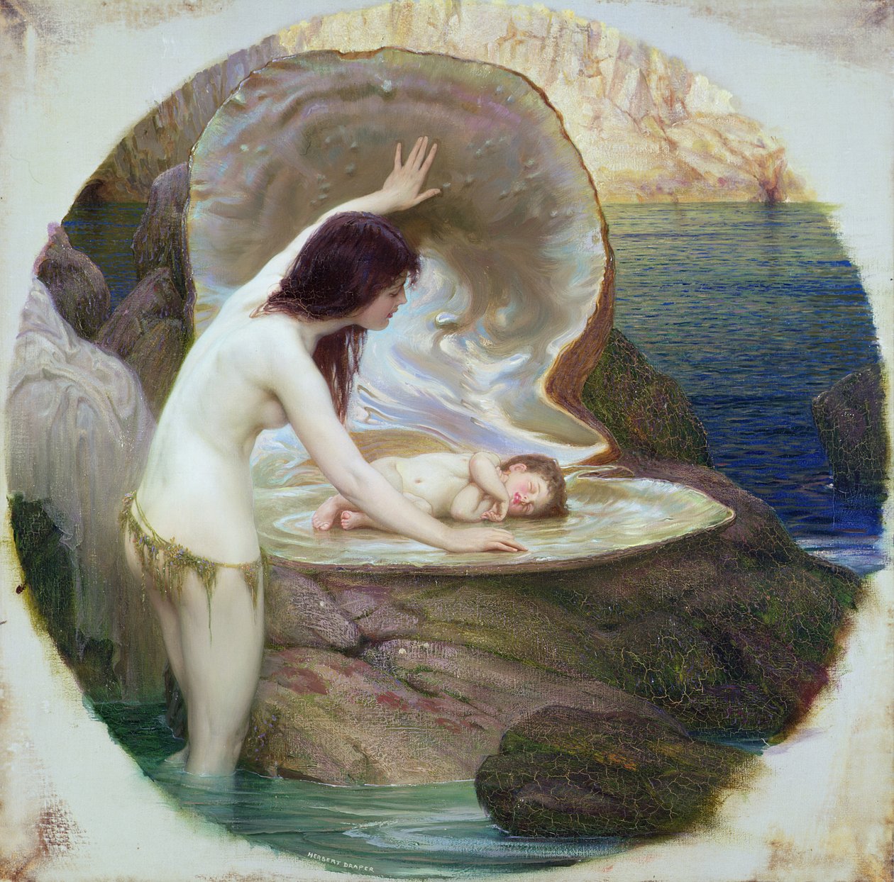 Un bébé aquatique - Herbert James Draper