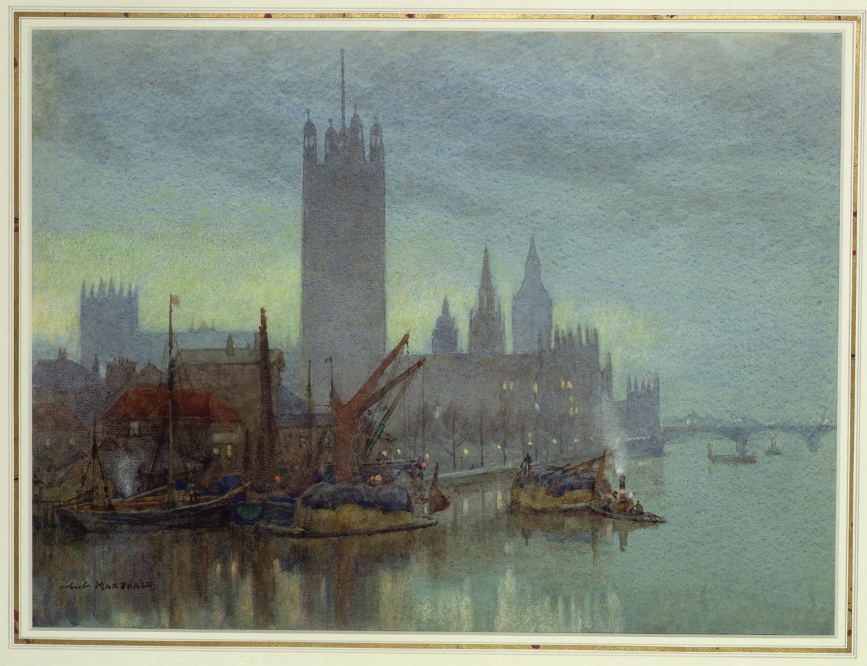 Crépuscule depuis le pont de Lambeth - Herbert Menzies Marshall