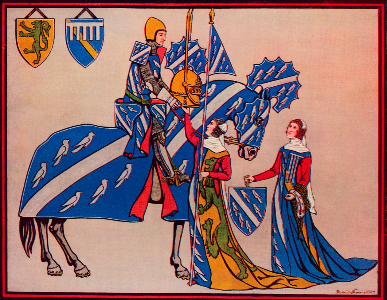 Sir Geoffrey Luttrell, sa femme et sa belle-fille, vers 1340, 1926 - Herbert Norris