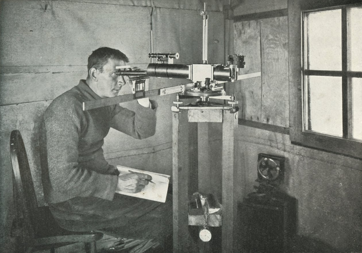 Dr. Simpson au magnétomètre unifilaire, 1911, 1913 - Herbert Ponting