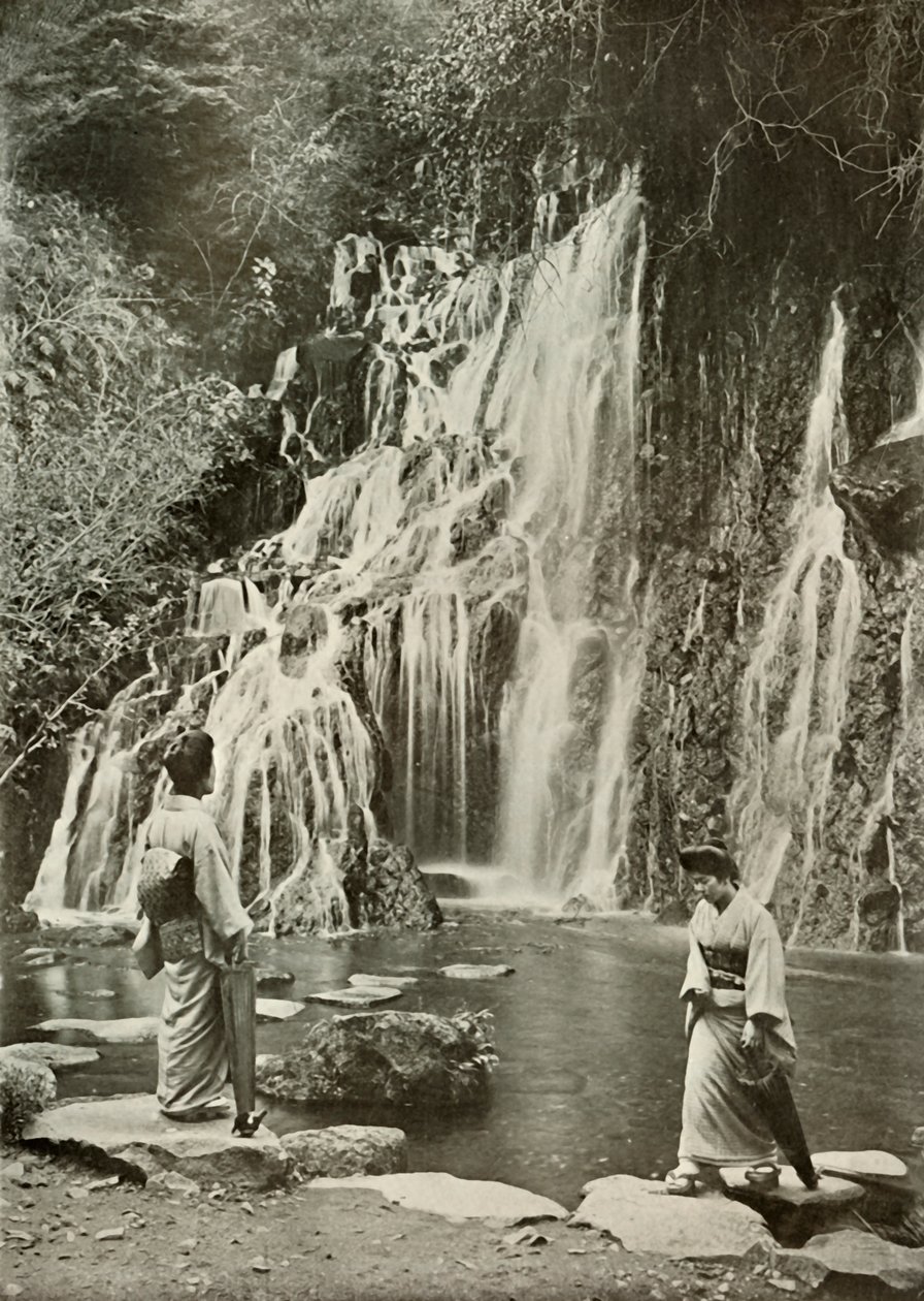 La cascade des bijoux tombants à Yumoto, 1910 - Herbert Ponting