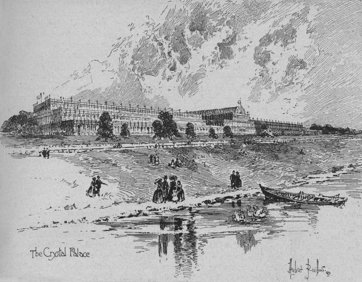 Le Crystal Palace à Hyde Park, Londres, 1851, 1891 - Herbert Railton