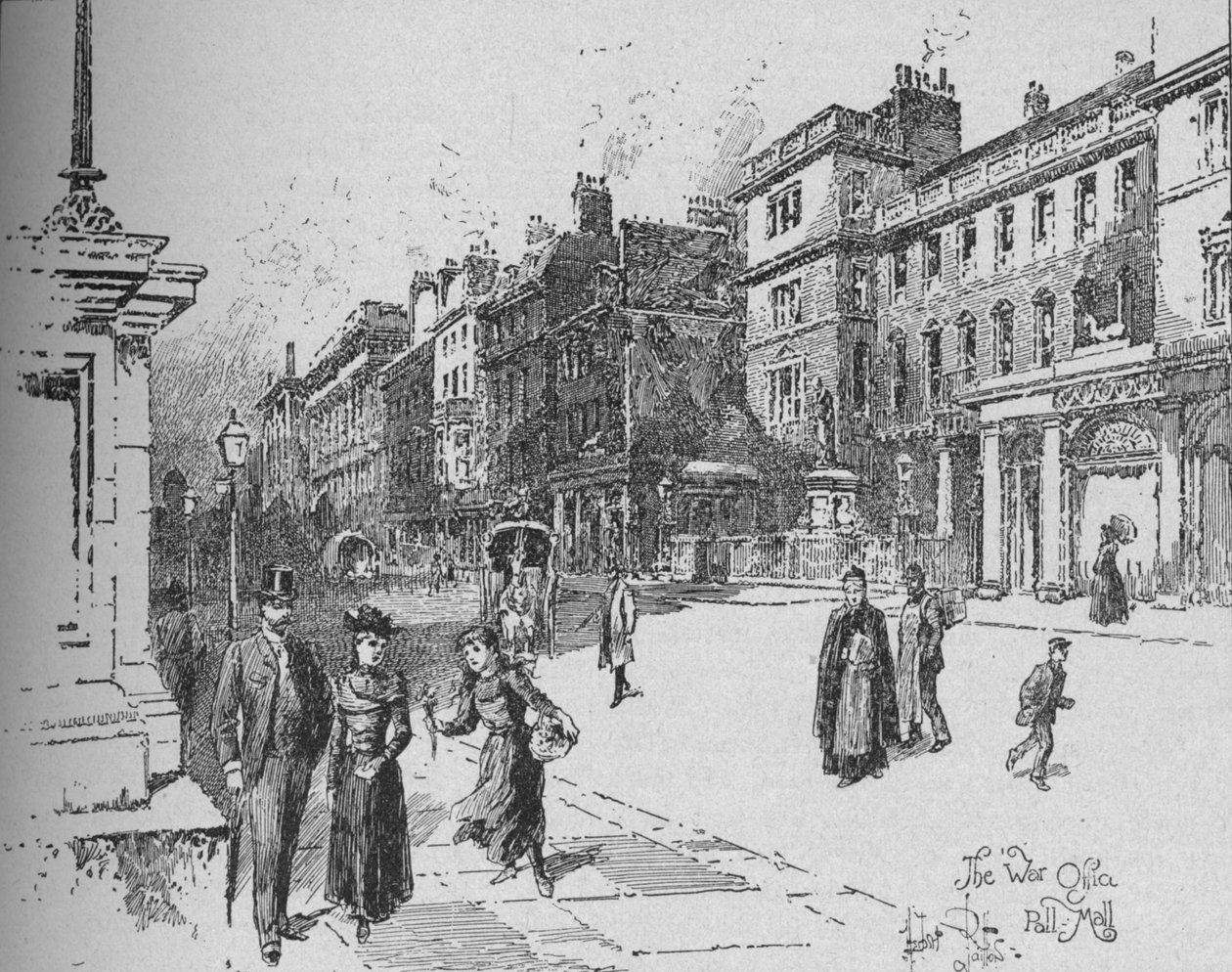 Bureau de la guerre, Pall Mall, vers 1890 - Herbert Railton