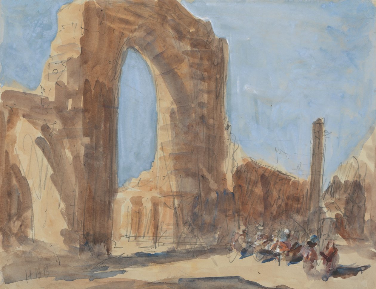 La mosquée Quwwat-ul-Islam et le pilier de fer de Delhi, complexe du Qutb Minar - Hercules Brabazon Brabazon