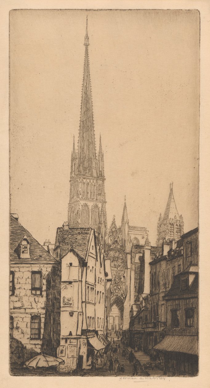 Flèche de la cathédrale de Rouen, La Flèche, Rouen - Herman Armour Webster